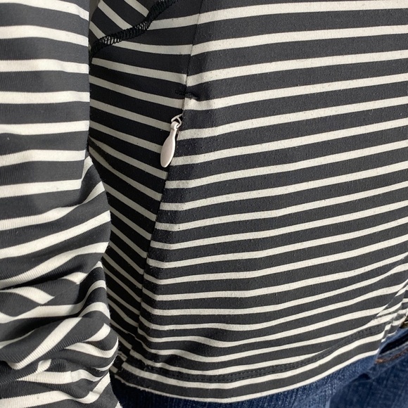 Lole full zip active jacket size XS grey and white stripe - Picture 9 of 14